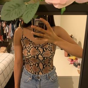 Snake Print Cowl Neck Top